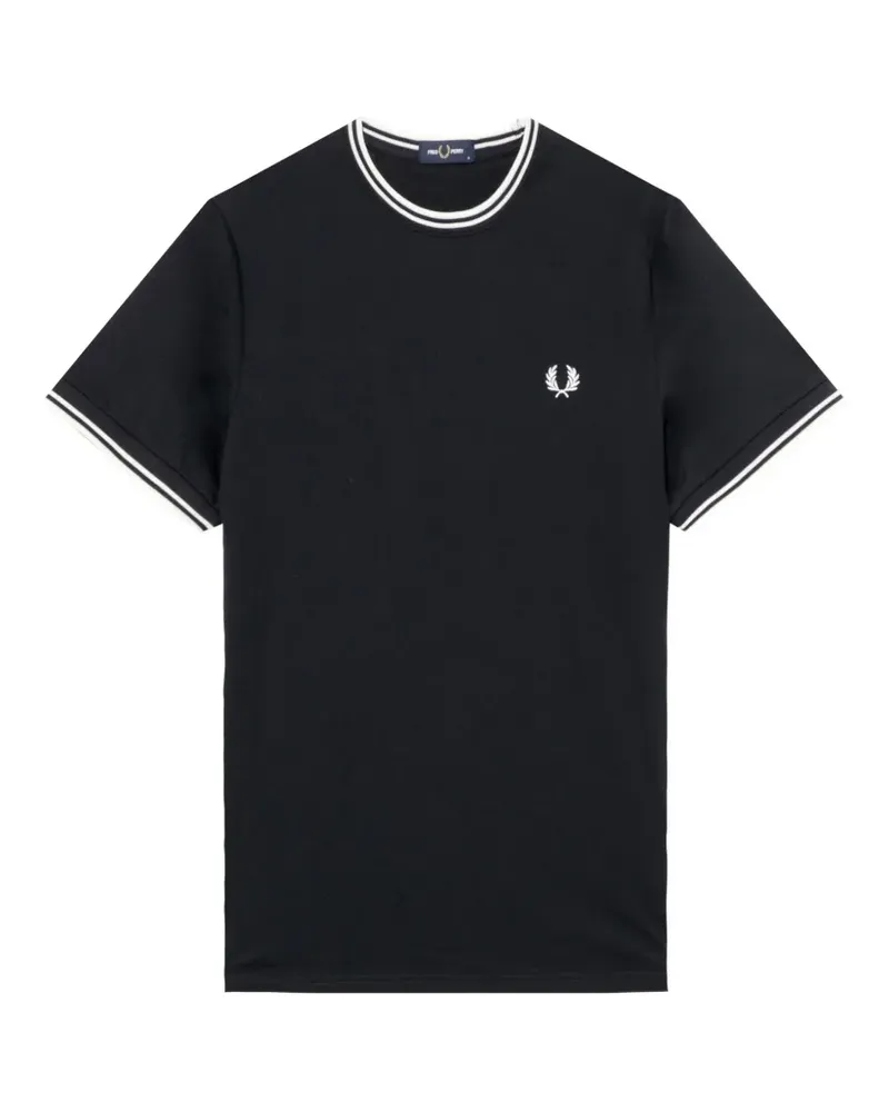 Fred Perry Gestreiftes T-Shirt mit Stickerei - Blau Blau