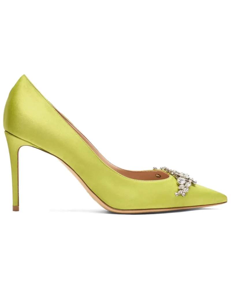 Scarosso Greta Pumps aus Satin 90mm - Grün Grün
