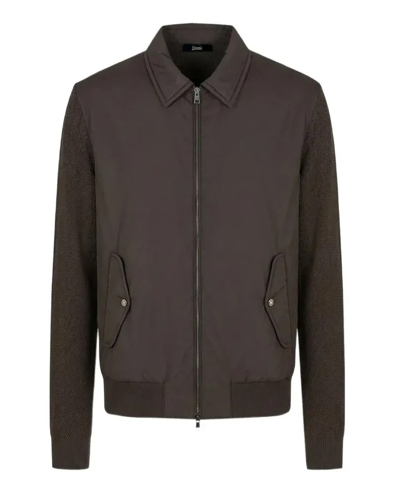 Herno panelled zip-up jacket - Nude Nude