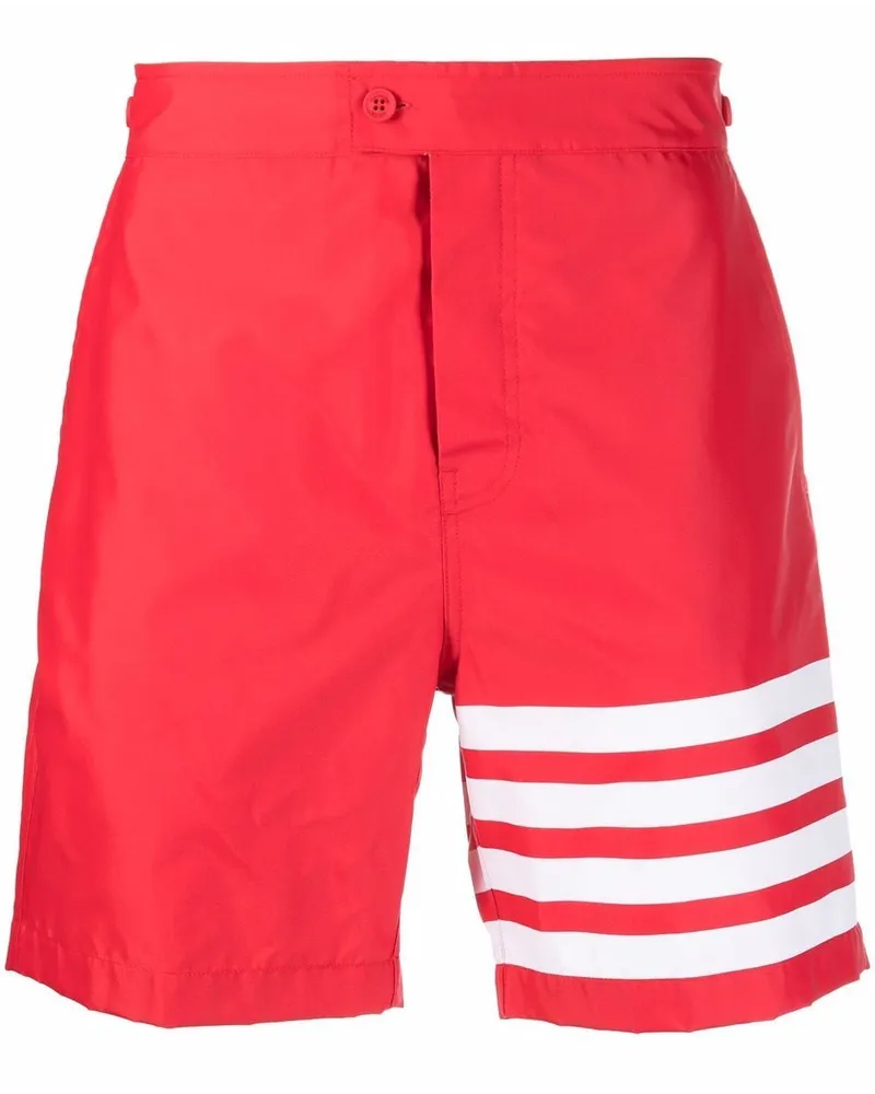 Thom Browne Badeshorts mit Streifen - Rot Rot