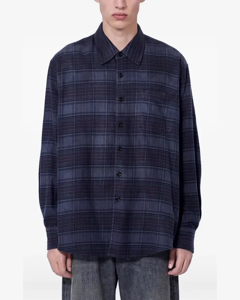 Our Legacy Kariertes Above Hemd mit Button-down-Kragen - Blau Blau