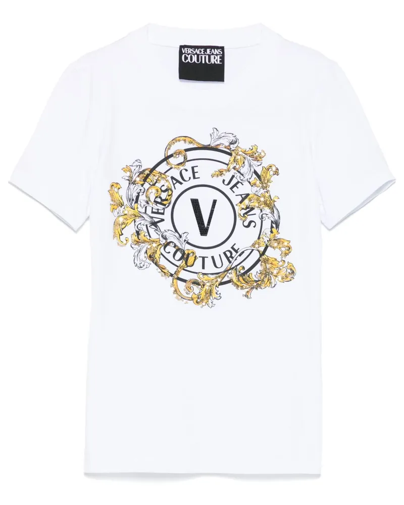 Versace Jeans T-Shirt mit Logo-Print - Weiß Weiß