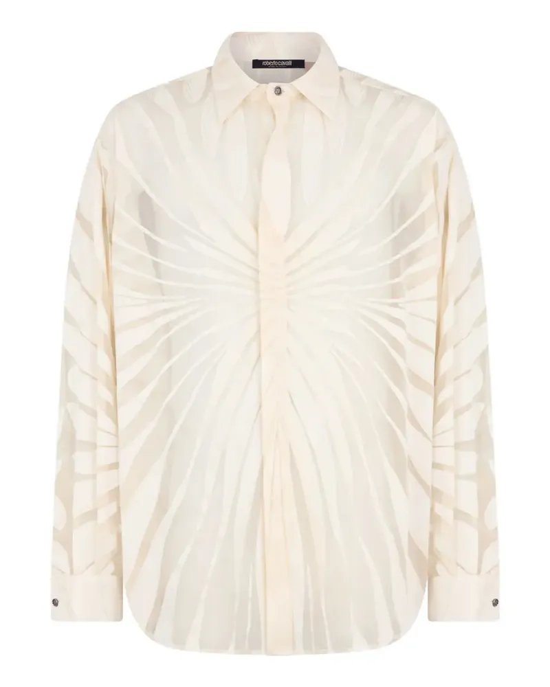 Roberto Cavalli Ray Devoré Hemd mit Print - Nude Nude