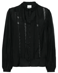 Isabel Marant Semi-transparente Zayen Seidenbluse Schwarz