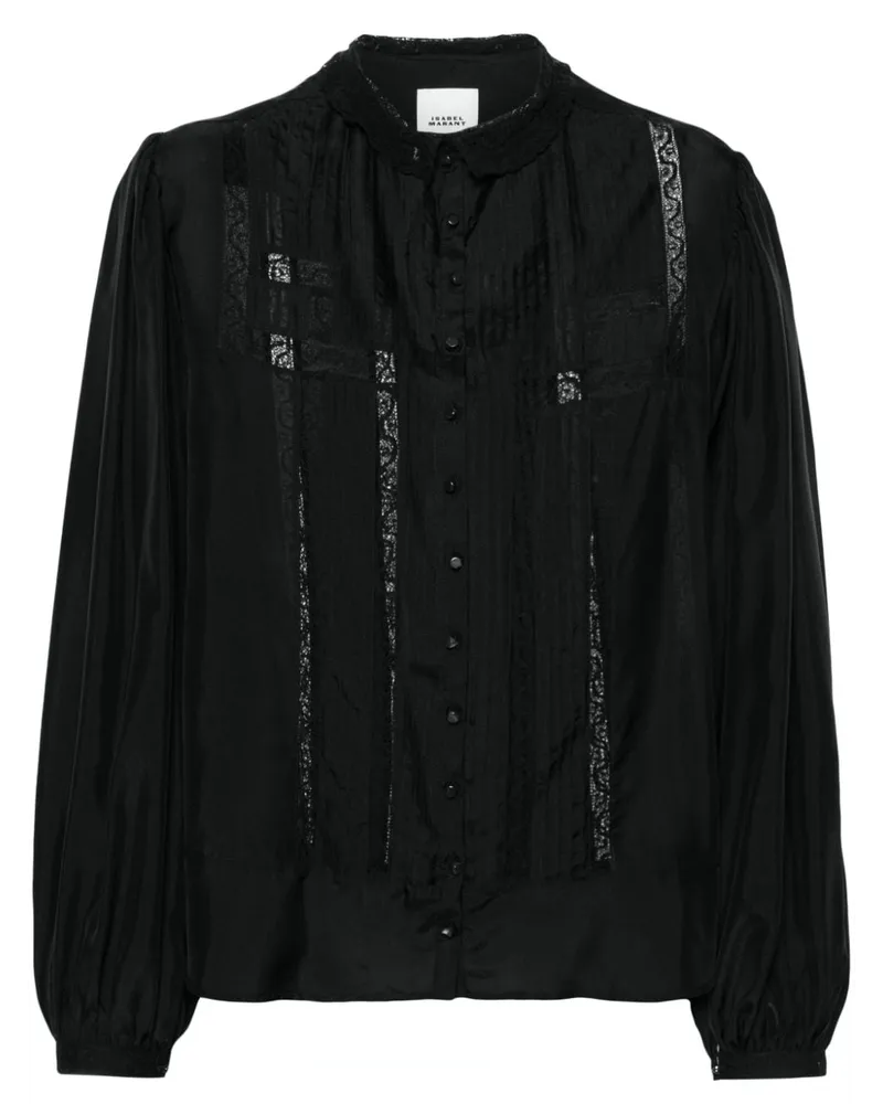Isabel Marant Semi-transparente Zayen Seidenbluse - Schwarz Schwarz