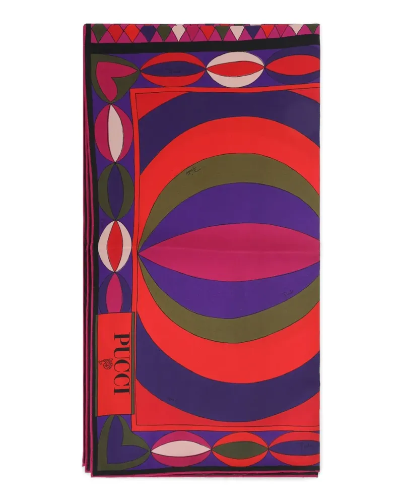 Emilio Pucci geometric-pattern silk scarf - Blau Blau