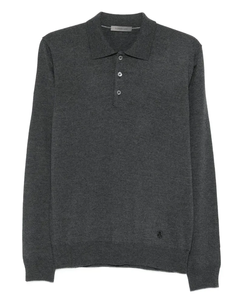 Corneliani Langärmeliges Poloshirt - Grau Grau