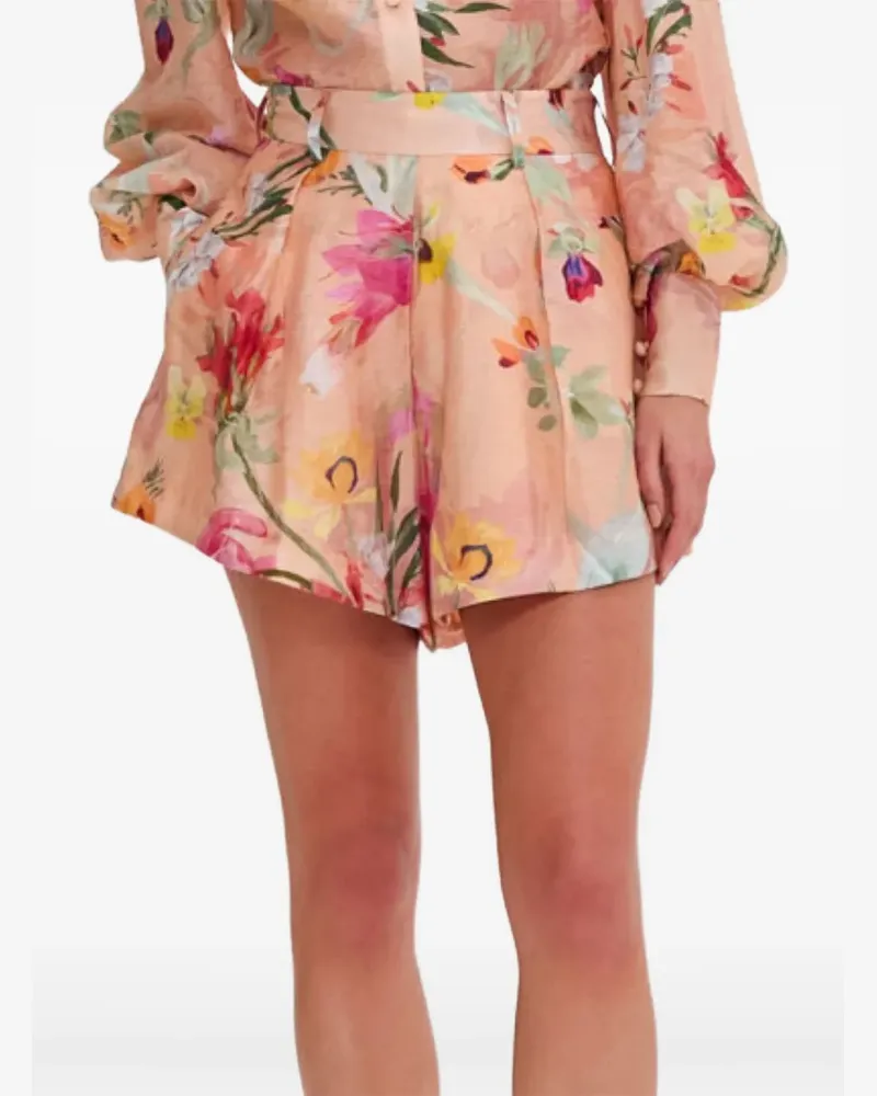 Pat Bo Lily Shorts mit Blumen-Print - Orange Orange