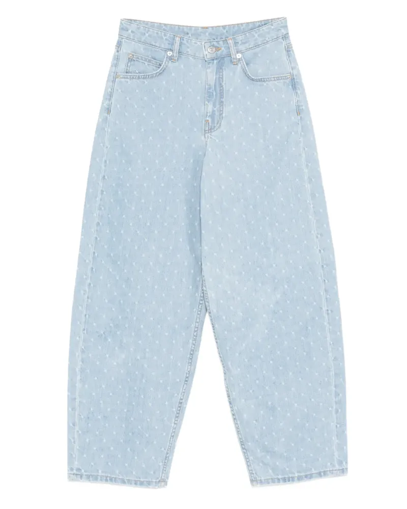 Maje Wide-Leg-Jeans mit Print - Blau Blau
