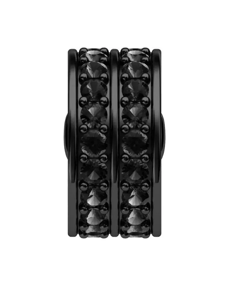 Alinka Ear Cuff aus 18kt Irina Weißgold mit schwarzen Diamanten Schwarz