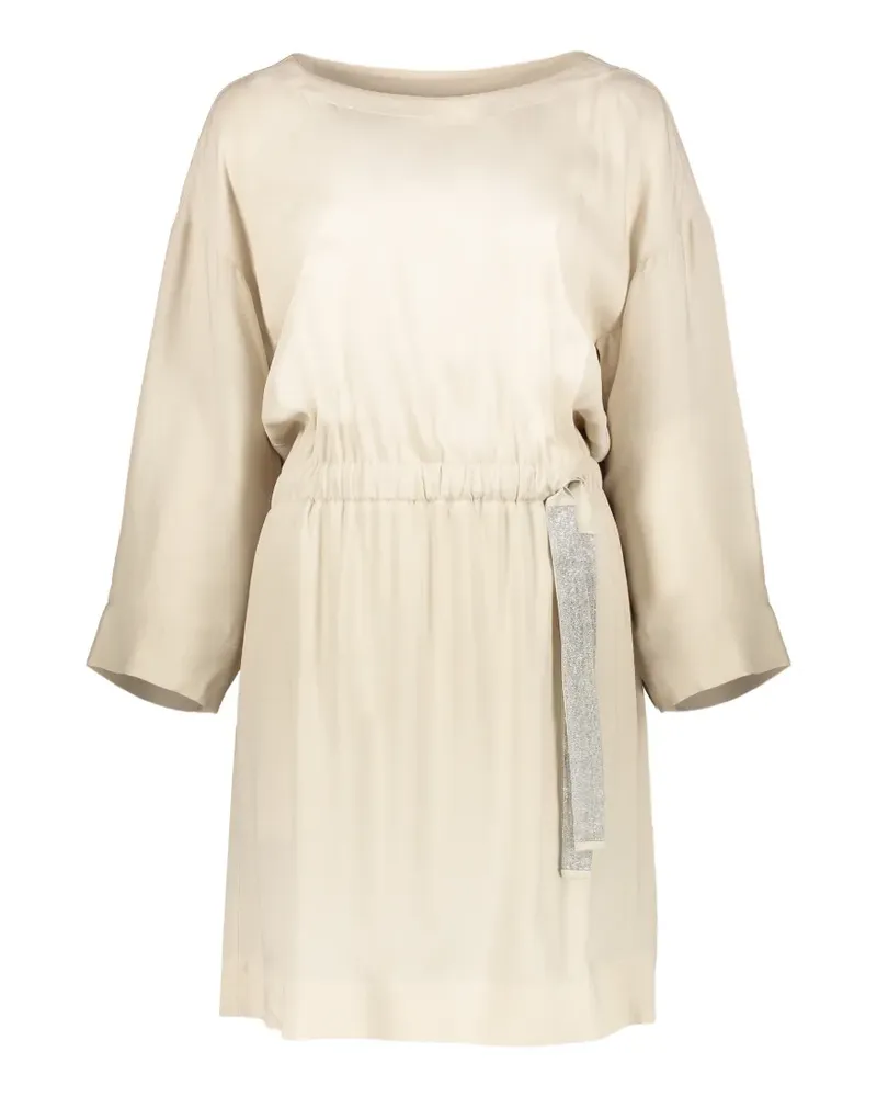 Fabiana Filippi belted three-quarter-sleeve dress - Nude Nude