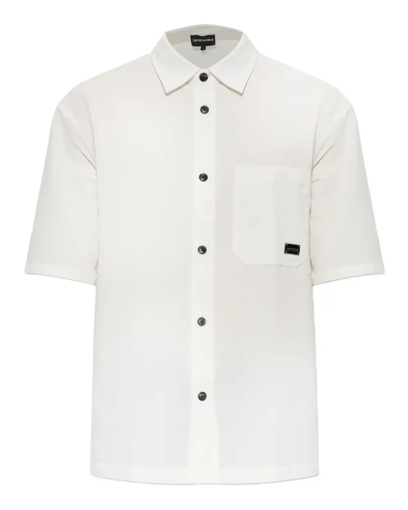 Emporio Armani logo-patch short-sleeve shirt - Weiß Weiß