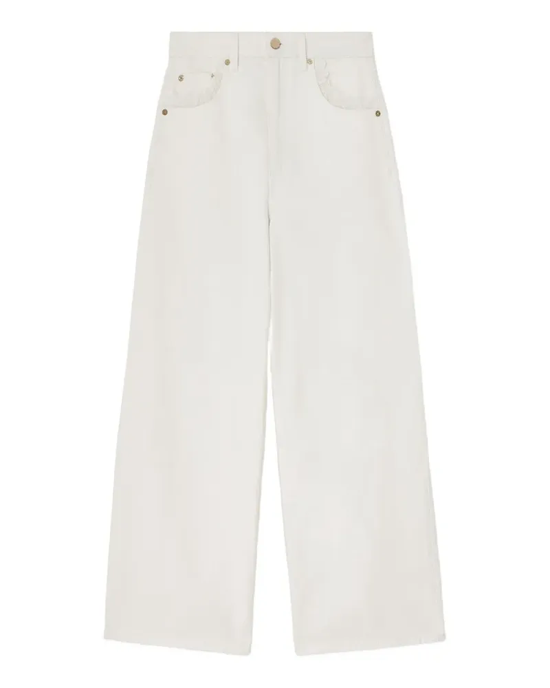 Ganni lace-trim straight-leg jeans - Nude Nude