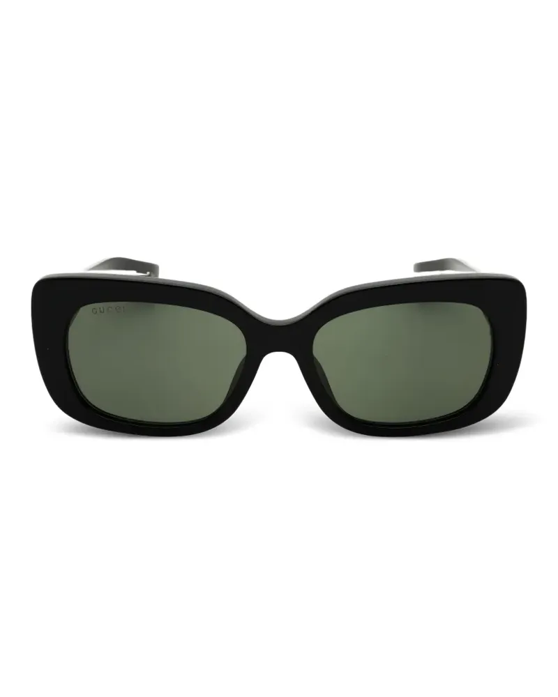 Gucci Sonnenbrille mit eckigem Gestell - Schwarz Schwarz