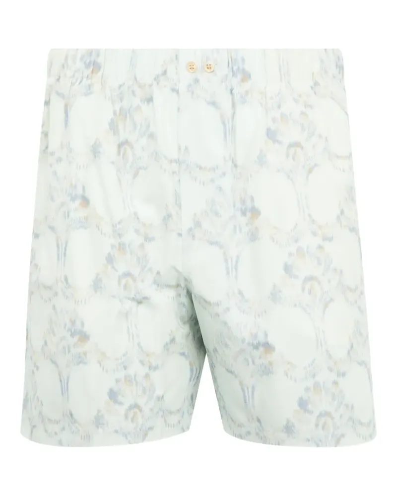 Wales Bonner printed sunday shorts - Weiß Weiß