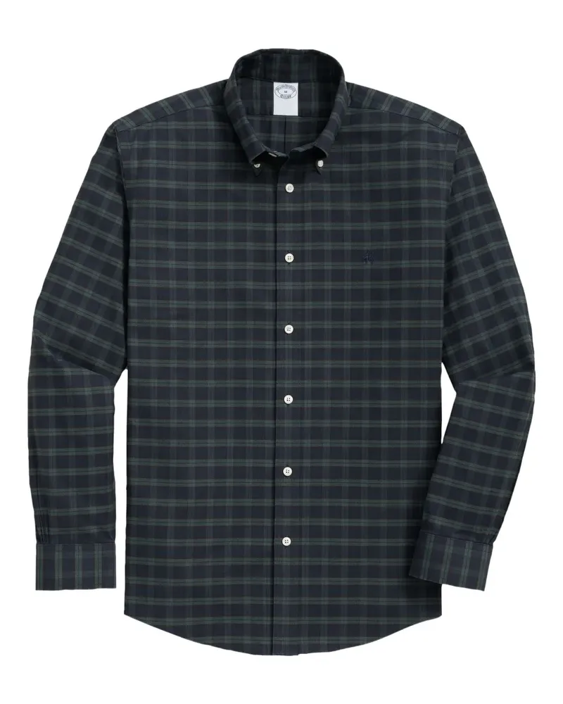 Brooks Brothers Kariertes Hemd mit Button-down-Kragen - Blau Blau
