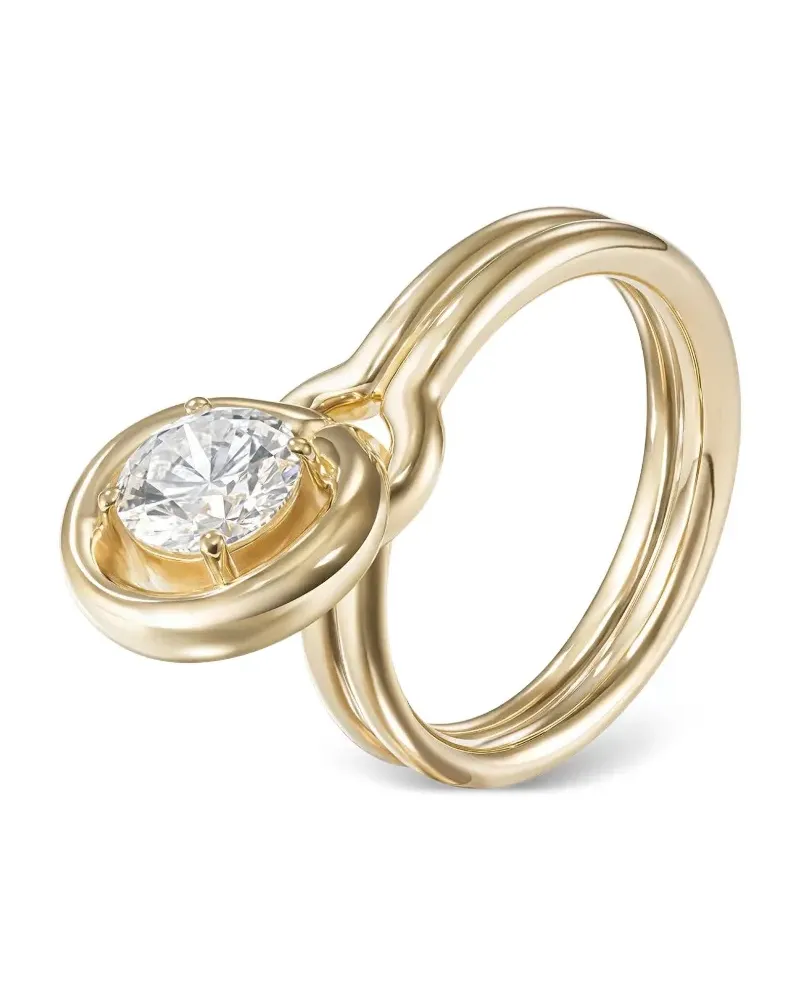 Melissa Kaye 18kt Rocky Gelbgoldring mit Diamanten Gold
