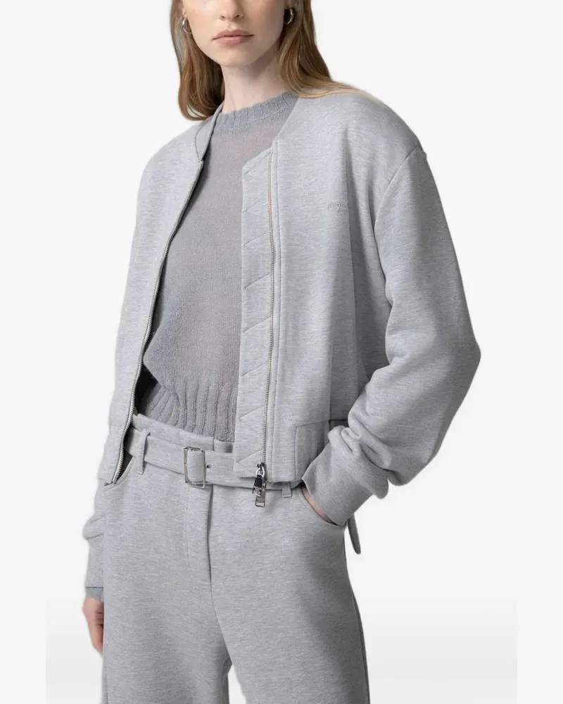 Gaëlle Bonheur quilted-trim fleece bomber jacket - Grau Grau