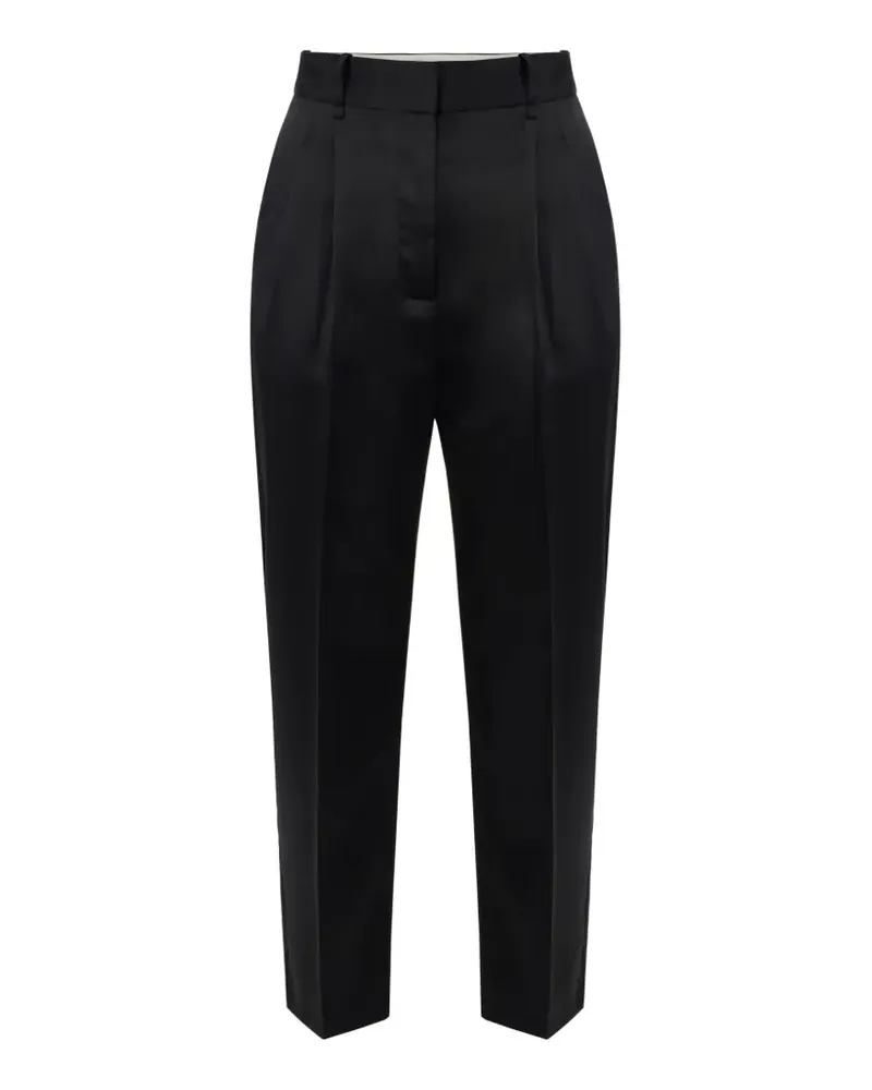 Elisabetta Franchi Cargohose in Satinoptik - Schwarz Schwarz