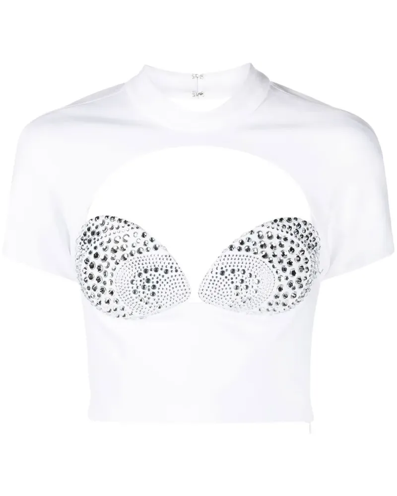 Area T-Shirt mit Kristallen - Weiß Weiß