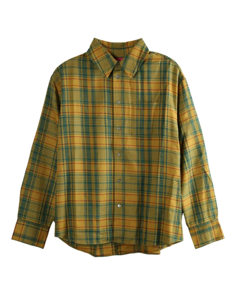 The Elder Statesman plaid-print long-sleeve shirt - Gelb Gelb