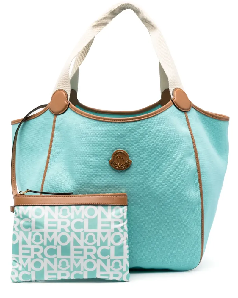 Moncler Shopper mit Logo-Patch - Blau Blau