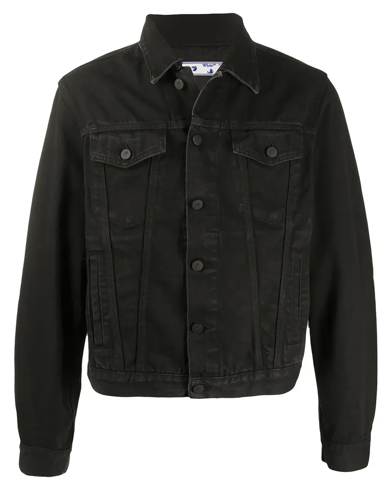 OFF-WHITE Schmale Jeansjacke mit Pfeilen - Schwarz Schwarz