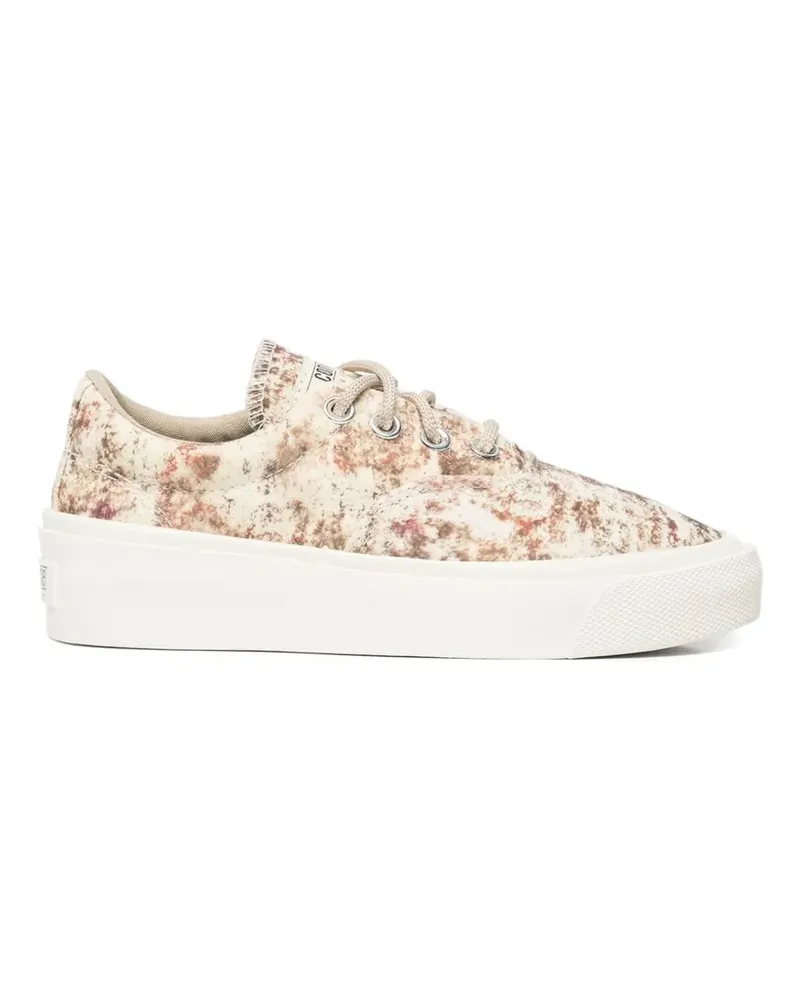 Converse x John Elliott Skid Grip floral-print platform sneakers - Nude Nude
