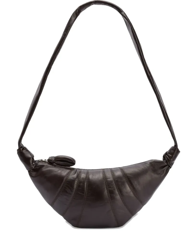 Christophe Lemaire Croissant leather shoulder bag - Braun Braun