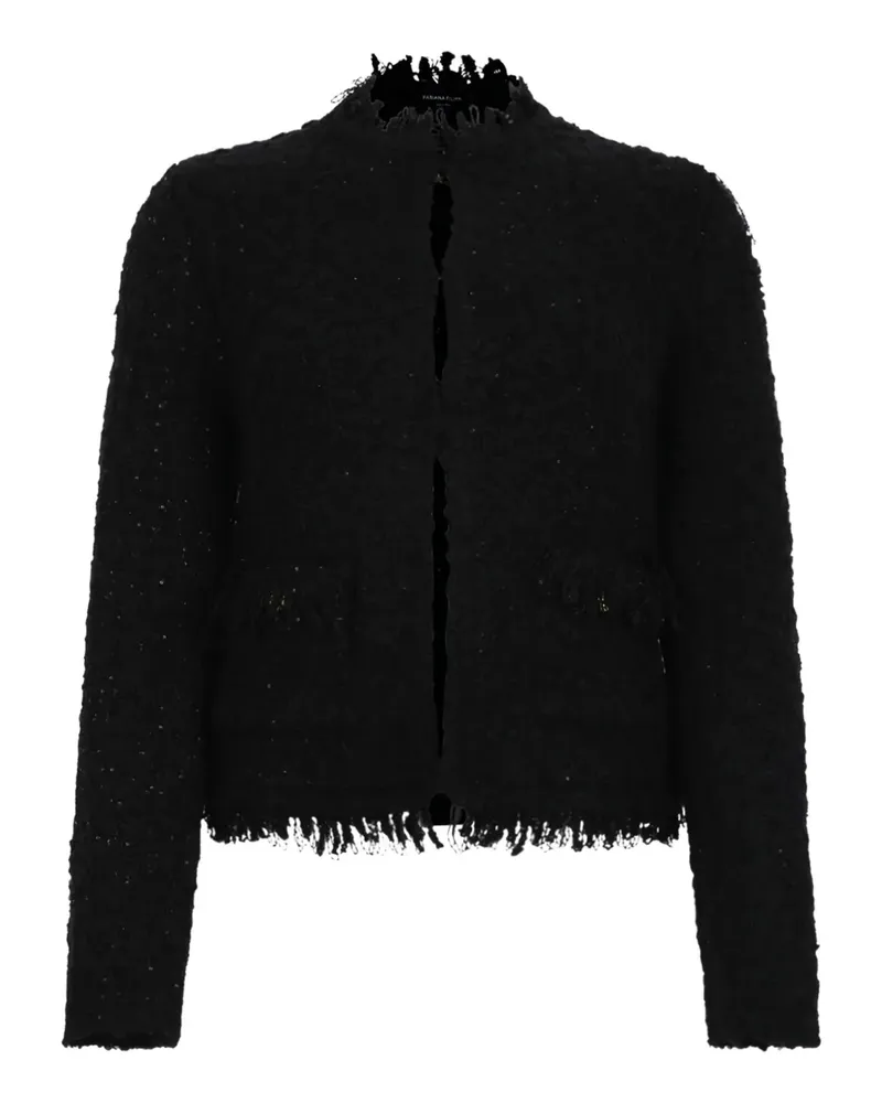 Fabiana Filippi Ausgefranste Tweed-Jacke - Schwarz Schwarz