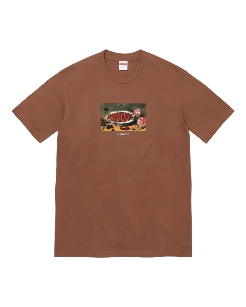 Supreme Being T-Shirt mit Erdbeeren - Braun Braun