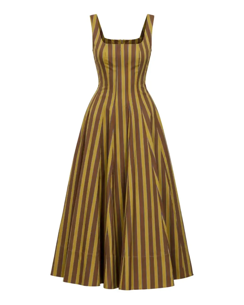 STAUD Gestreiftes Midikleid - Gelb Gelb