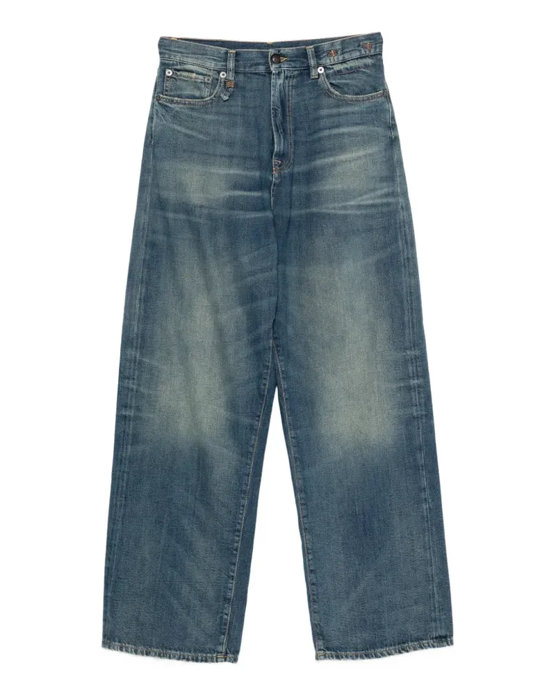 R13 faded-effect wide-leg denim jeans - Blau Blau