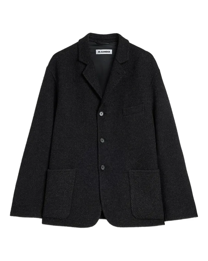 Jil Sander Skijacke mit Zickzackmuster - Schwarz Schwarz