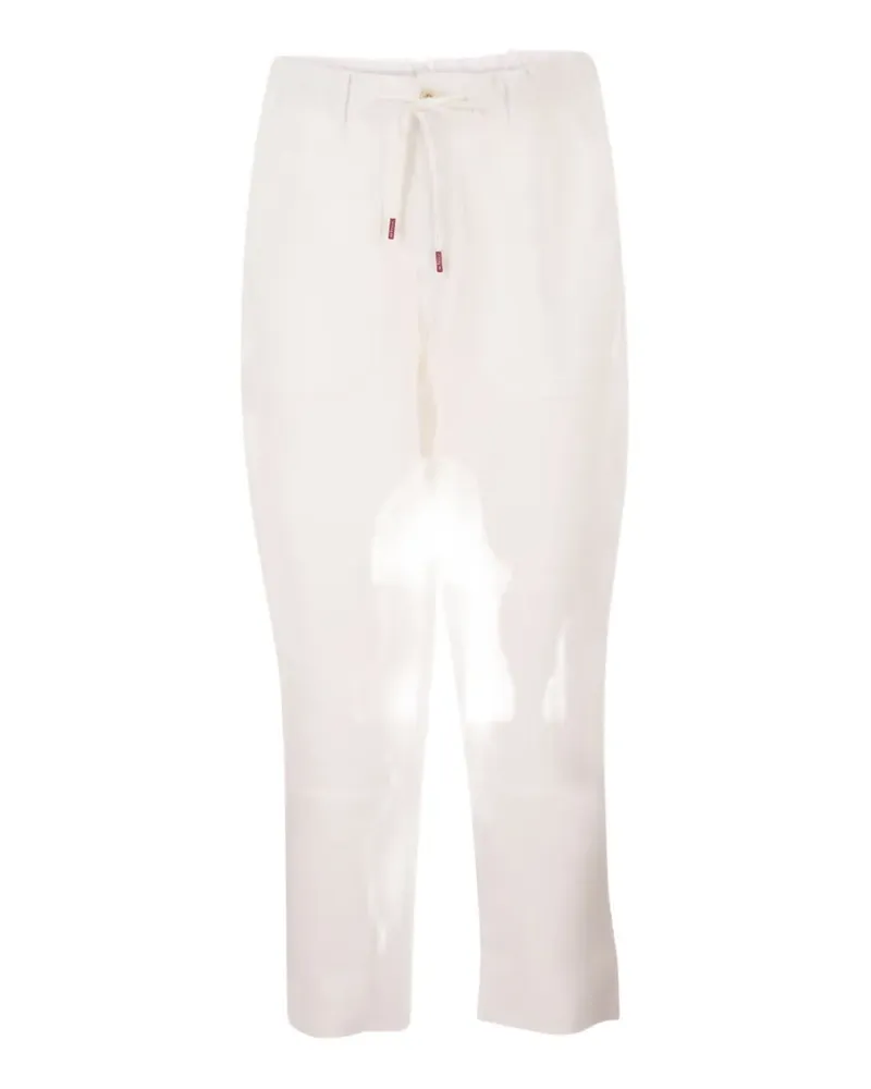 Kiton drawstring linen trousers - Weiß Weiß