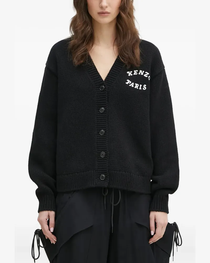 Kenzo Verdy Market Cardigan mit Blumenstickerei - Schwarz Schwarz