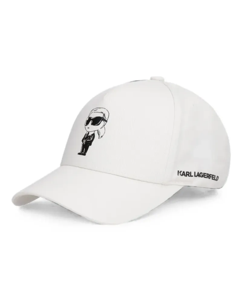 Karl Lagerfeld graphic-print cotton baseball cap - Nude Nude