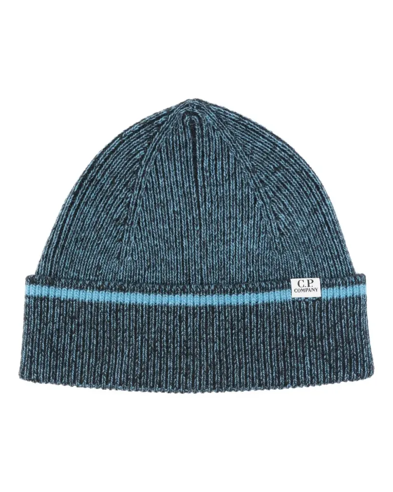 C.P. Company Beanie mit Logo-Detail - Blau Blau
