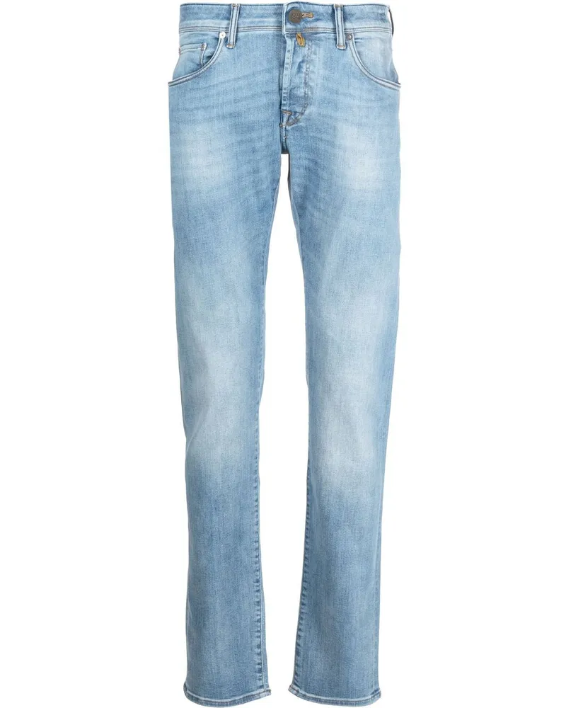 Incotex Ausgeblichene Slim-Fit-Jeans Blau