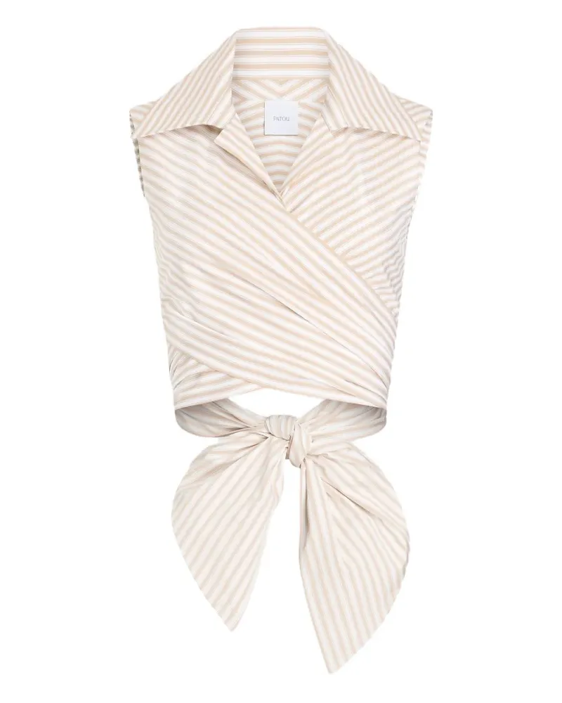 Patou Drapiertes Top mit Streifen - Nude Nude