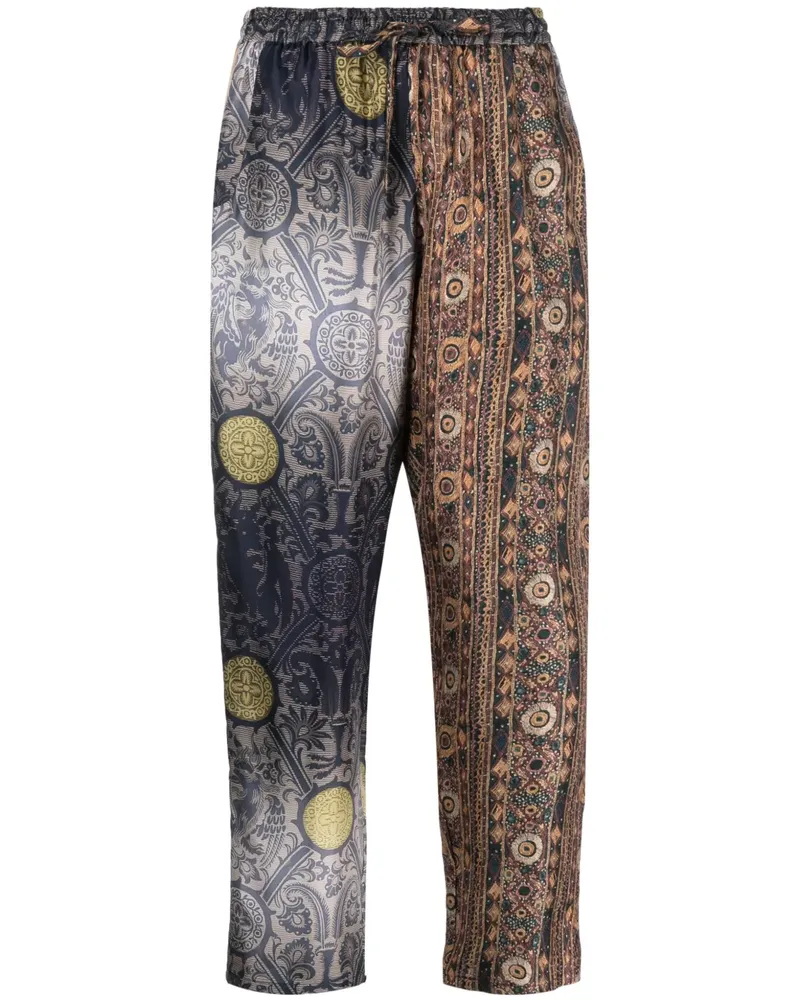 Pierre-Louis Mascia Seidenhose mit Print - Braun Braun