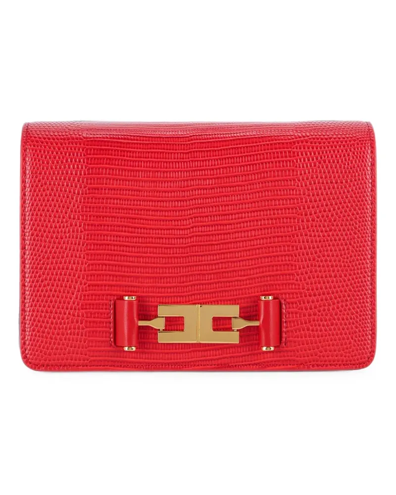 Elisabetta Franchi Clutch mit Eidechsen-Effekt - Rot Rot