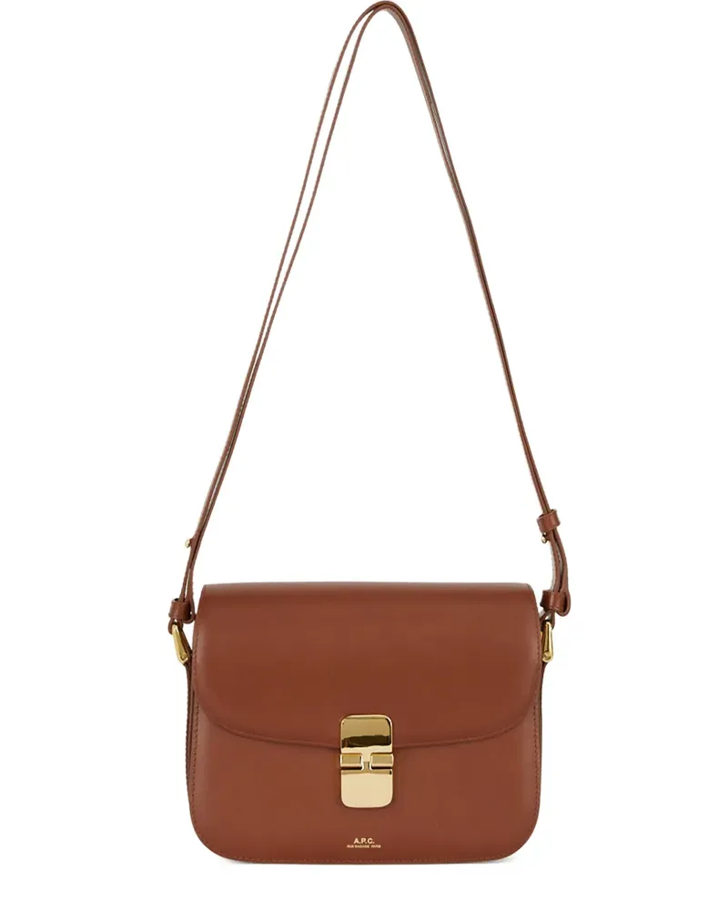 A.P.C. small Grace leather cross body bag - Braun Braun