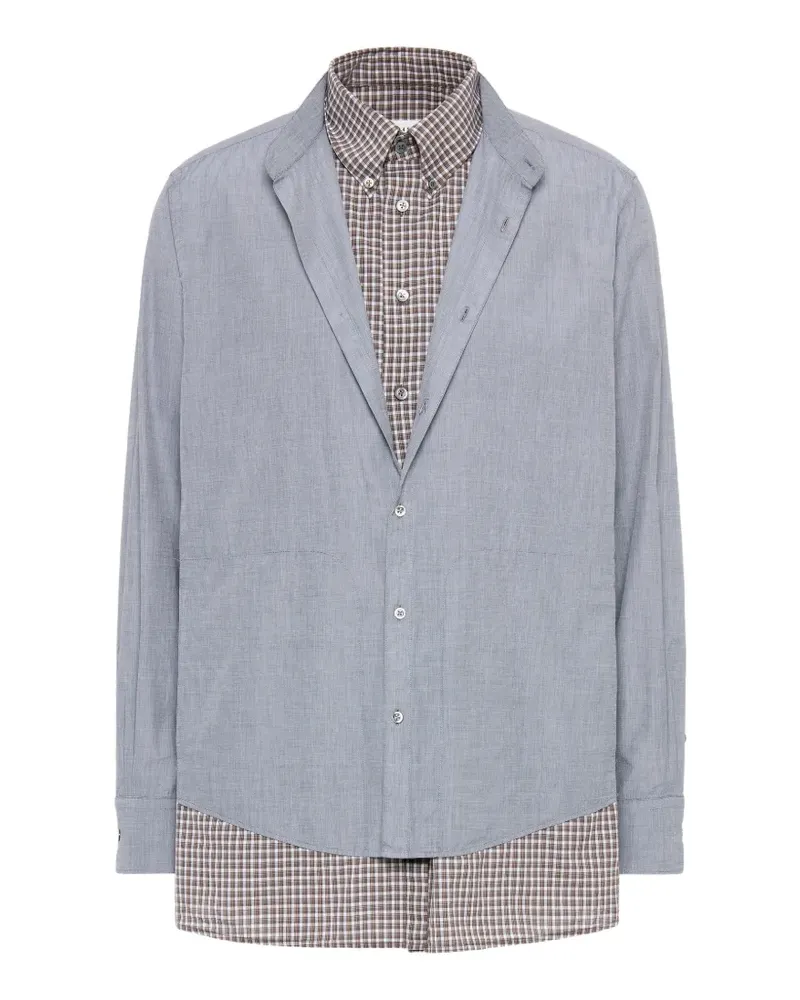 Maison Margiela Kariertes Hemd im Layering-Look - Grau Grau