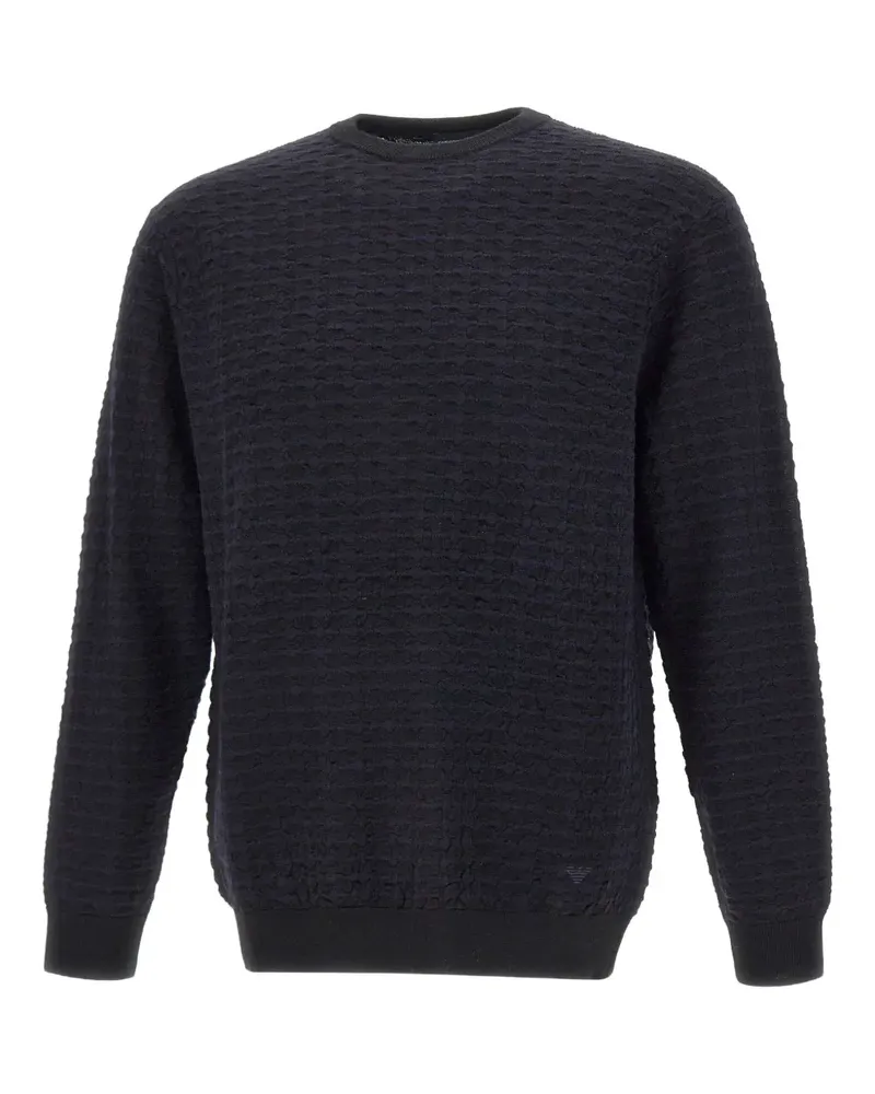 Emporio Armani Strukturierter Pullover - Blau Blau