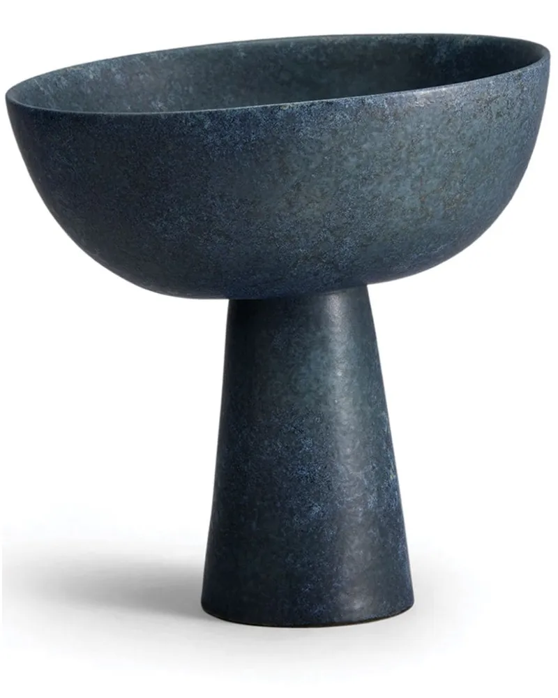 L’OBJET Kleine Terra Schale mit Fuß (18cm x 20cm) - Blau Blau