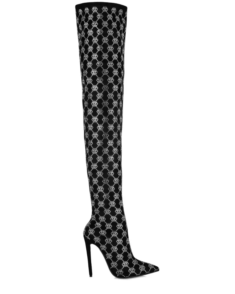 Philipp Plein Stiefel mit Strass - Schwarz Schwarz
