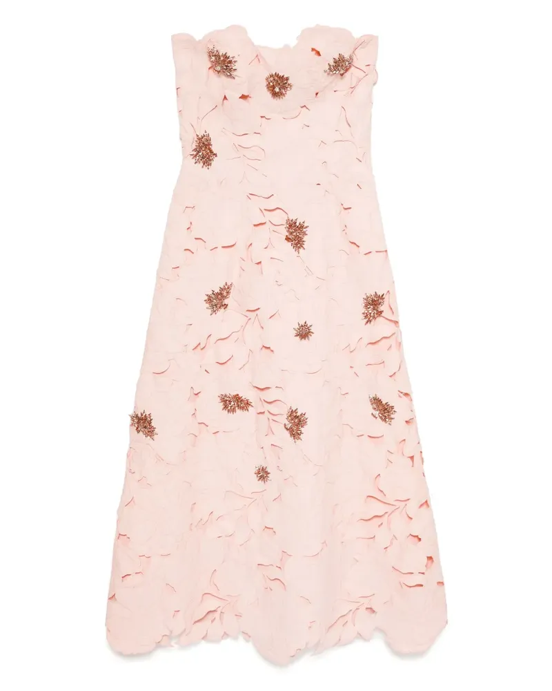 COSTARELLOS Spitzenkleid mit Blumendetail - Rosa Rosa