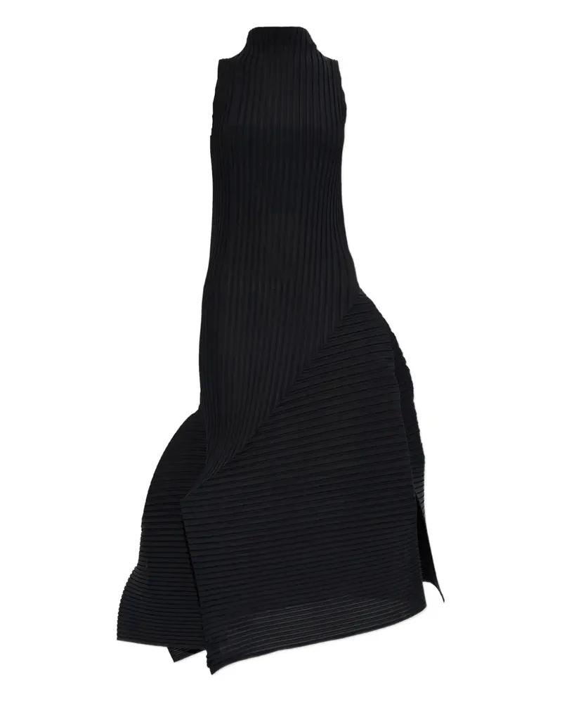 Issey Miyake pleated high-neck dress - Schwarz Schwarz