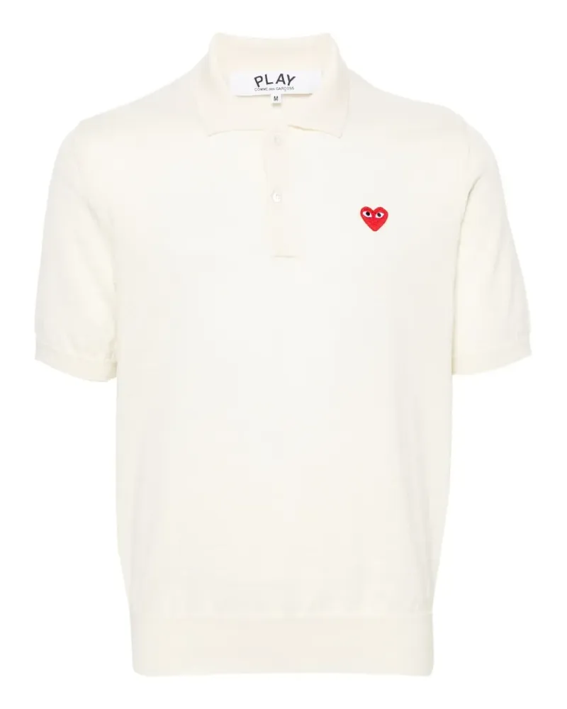 Comme des Garçons heart-patch polo shirt - Nude Nude